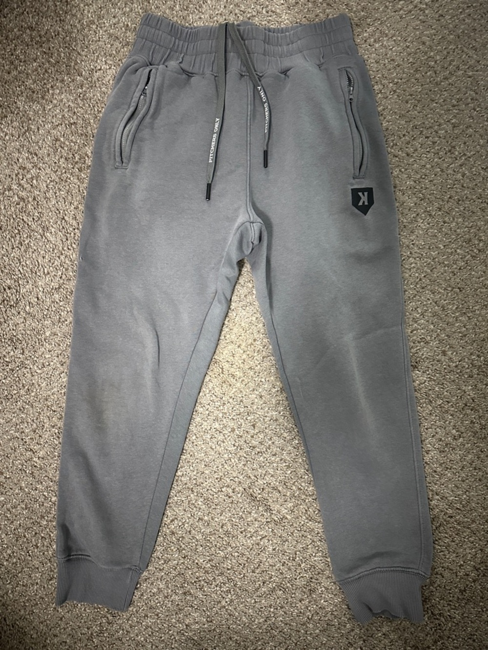 Pitchers Only Gray Jogger Sweatpants with K Shield Logo